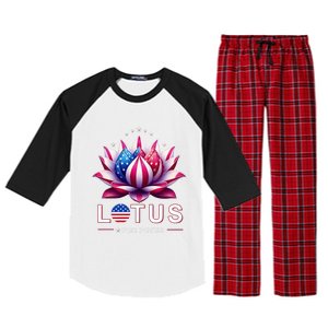 Lotus For Potus Kamala Harris 2024 President Trend Election Raglan Sleeve Pajama Set