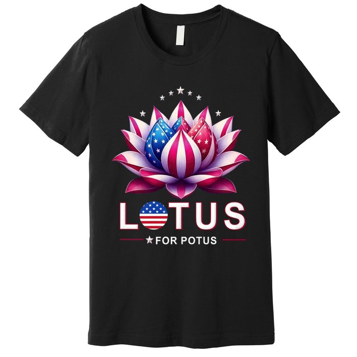 Lotus For Potus Kamala Harris 2024 President Trend Election Premium T-Shirt