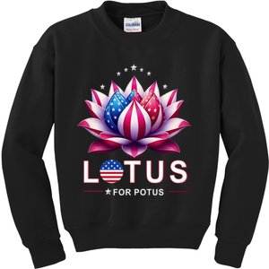 Lotus For Potus Kamala Harris 2024 President Trend Election Kids Sweatshirt