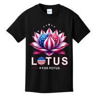 Lotus For Potus Kamala Harris 2024 President Trend Election Kids T-Shirt