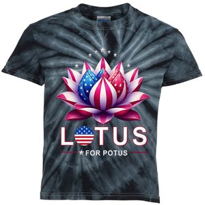 Lotus For Potus Kamala Harris 2024 President Trend Election Kids Tie-Dye T-Shirt