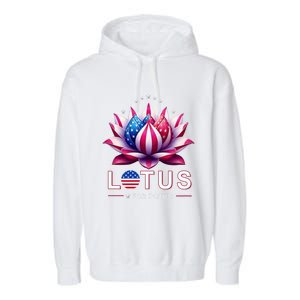 Lotus For Potus Kamala Harris 2024 President Trend Election Garment-Dyed Fleece Hoodie