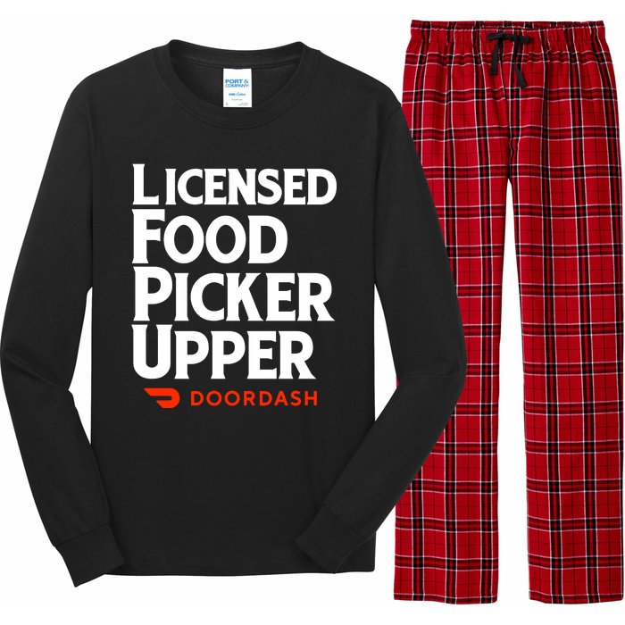 Licensed Food Picker Upper DoorDash Long Sleeve Pajama Set