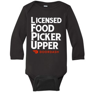 Licensed Food Picker Upper DoorDash Baby Long Sleeve Bodysuit