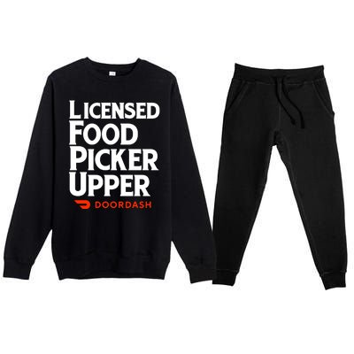 Licensed Food Picker Upper DoorDash Premium Crewneck Sweatsuit Set