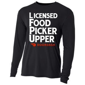 Licensed Food Picker Upper DoorDash Cooling Performance Long Sleeve Crew