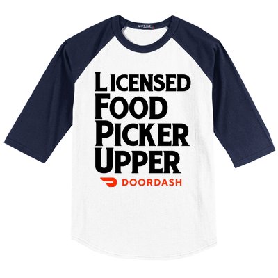 Licensed Food Picker Upper DoorDash Baseball Sleeve Shirt