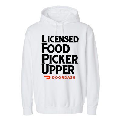 Licensed Food Picker Upper DoorDash Garment-Dyed Fleece Hoodie