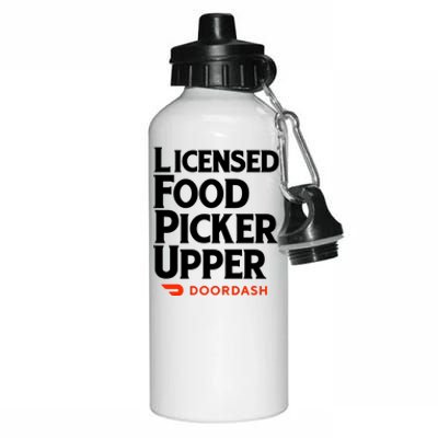 Licensed Food Picker Upper DoorDash Aluminum Water Bottle 