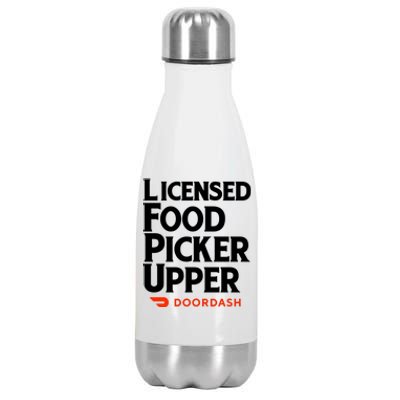 Licensed Food Picker Upper DoorDash Stainless Steel Insulated Water Bottle