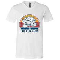 Lotus For Potus Kamala Harris 2024 Vintage V-Neck T-Shirt