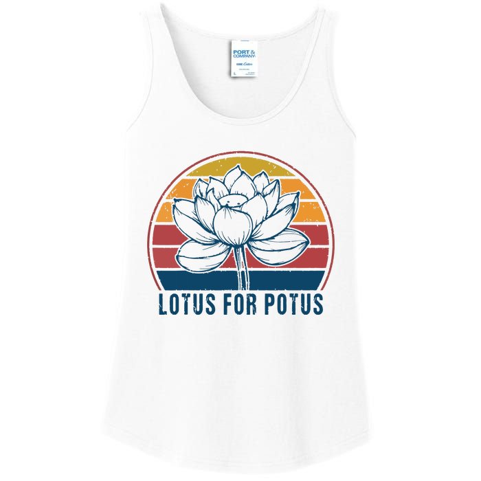 Lotus For Potus Kamala Harris 2024 Vintage Ladies Essential Tank