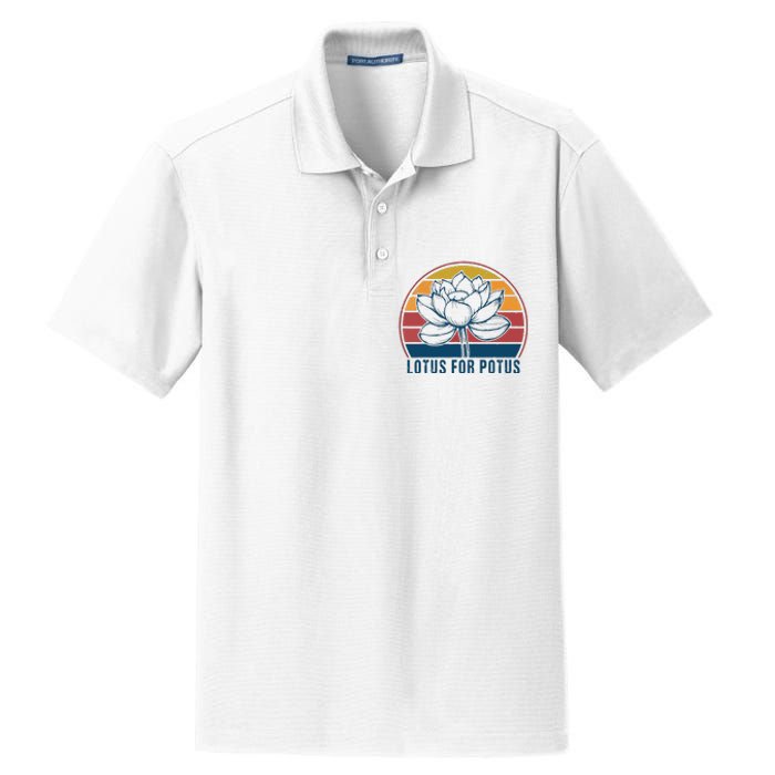 Lotus For Potus Kamala Harris 2024 Vintage Dry Zone Grid Polo