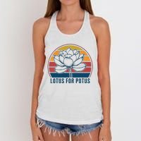 Lotus For Potus Kamala Harris 2024 Vintage Women's Knotted Racerback Tank