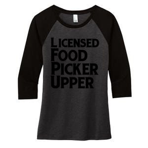 Licensed Food Picker Upper Women's Tri-Blend 3/4-Sleeve Raglan Shirt