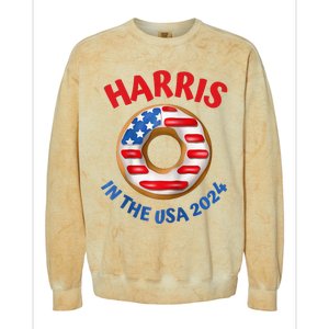 Lotus For Potus Kamala Harris 2024 President Trend Election Raglan Baseball Colorblast Crewneck Sweatshirt