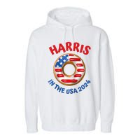 Lotus For Potus Kamala Harris 2024 President Trend Election Raglan Baseball Garment-Dyed Fleece Hoodie