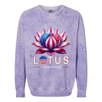 Lotus For Potus Kamala Harris 2024 President Trend Election Colorblast Crewneck Sweatshirt