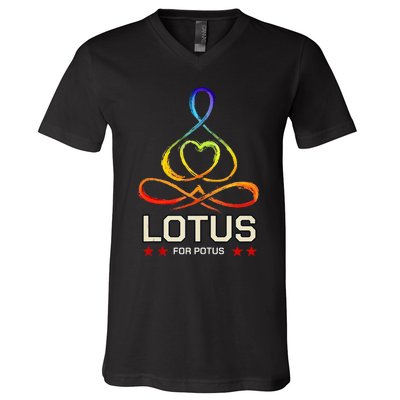 Lotus For Potus Kamala Harris 2024 President Trend Election V-Neck T-Shirt