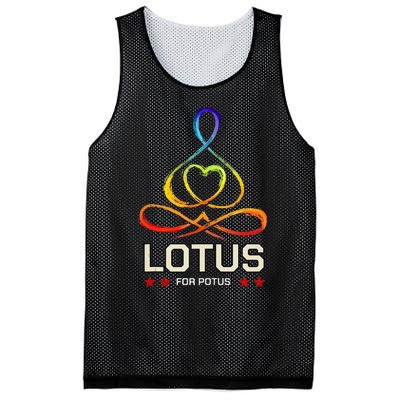 Lotus For Potus Kamala Harris 2024 President Trend Election Mesh Reversible Basketball Jersey Tank