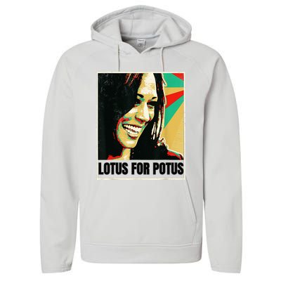 Lotus For Potus Kamala Harris 2024 President Trend Election Performance Fleece Hoodie