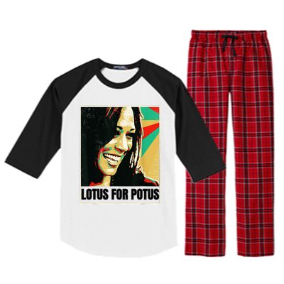 Lotus For Potus Kamala Harris 2024 President Trend Election Raglan Sleeve Pajama Set