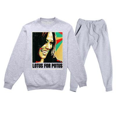 Lotus For Potus Kamala Harris 2024 President Trend Election Premium Crewneck Sweatsuit Set