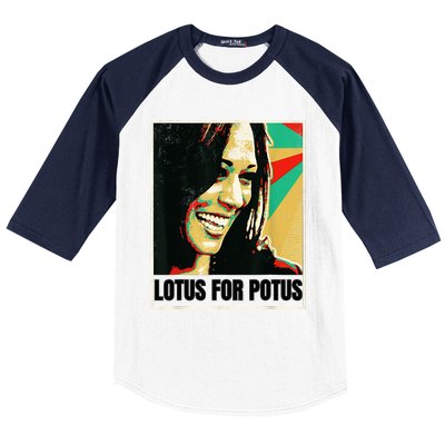 Lotus For Potus Kamala Harris 2024 President Trend Election Baseball Sleeve Shirt