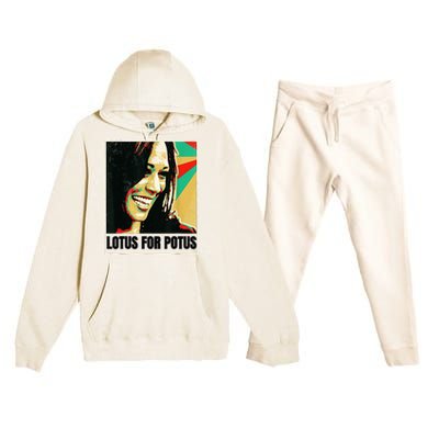 Lotus For Potus Kamala Harris 2024 President Trend Election Premium Hooded Sweatsuit Set