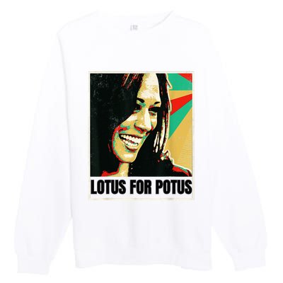 Lotus For Potus Kamala Harris 2024 President Trend Election Premium Crewneck Sweatshirt