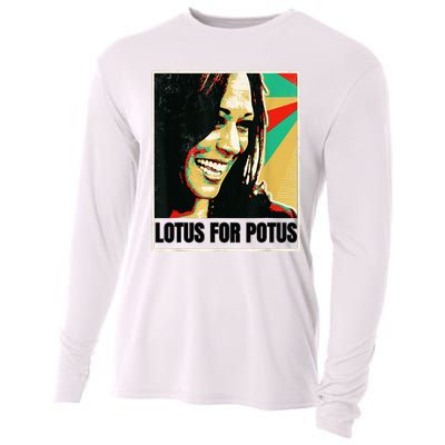 Lotus For Potus Kamala Harris 2024 President Trend Election Cooling Performance Long Sleeve Crew