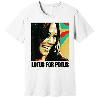 Lotus For Potus Kamala Harris 2024 President Trend Election Premium T-Shirt