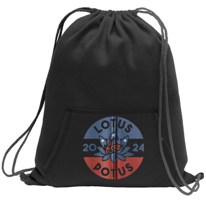 Lotus For Potus Kamala Harris 2024 Presidential Campaign Sweatshirt Cinch Pack Bag