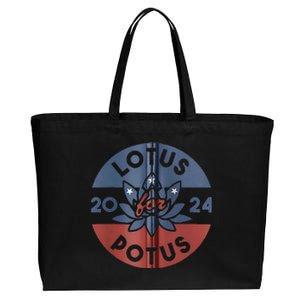 Lotus For Potus Kamala Harris 2024 Presidential Campaign Cotton Canvas Jumbo Tote