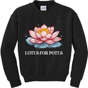 Lotus For Potus Kamala Harris President Campaign 2024 Kids Sweatshirt