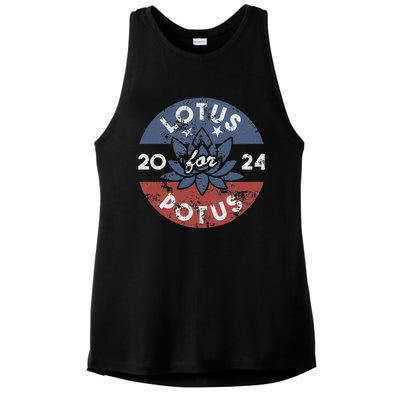 Lotus For Potus Kamala Harris 2024 Presidential Campaign Gift Ladies PosiCharge Tri-Blend Wicking Tank