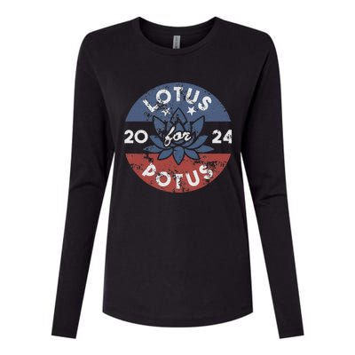 Lotus For Potus Kamala Harris 2024 Presidential Campaign Gift Womens Cotton Relaxed Long Sleeve T-Shirt