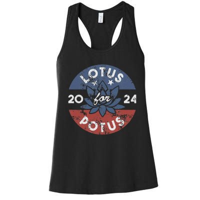 Lotus For Potus Kamala Harris 2024 Presidential Campaign Gift Women's Racerback Tank