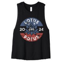 Lotus For Potus Kamala Harris 2024 Presidential Campaign Gift Women's Racerback Cropped Tank