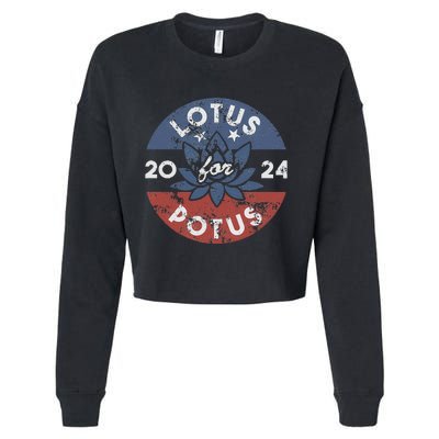 Lotus For Potus Kamala Harris 2024 Presidential Campaign Gift Cropped Pullover Crew