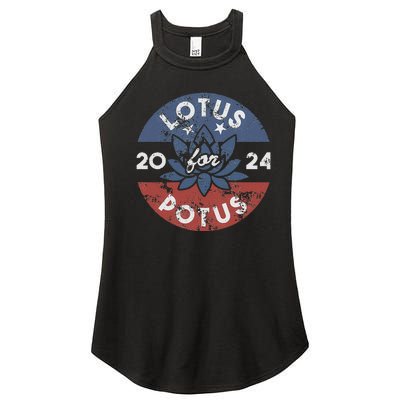 Lotus For Potus Kamala Harris 2024 Presidential Campaign Gift Women's Perfect Tri Rocker Tank