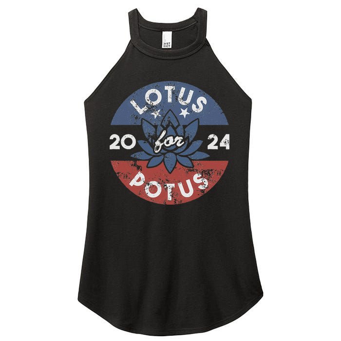 Lotus For Potus Kamala Harris 2024 Presidential Campaign Gift Women's Perfect Tri Rocker Tank