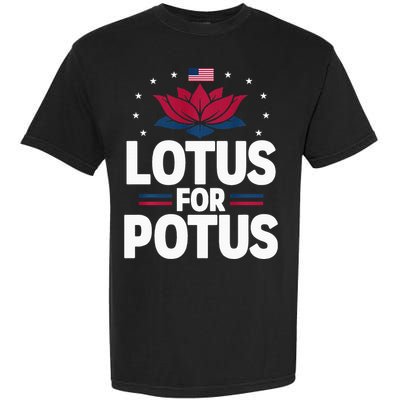 Lotus For Potus Cute Flower American Flag Kamala Harris 2024 Garment-Dyed Heavyweight T-Shirt