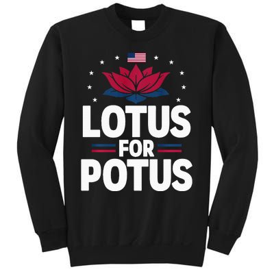 Lotus For Potus Cute Flower American Flag Kamala Harris 2024 Sweatshirt