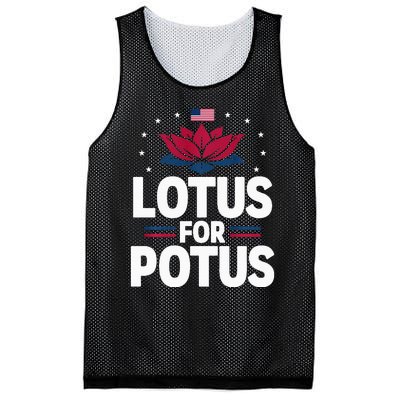 Lotus For Potus Cute Flower American Flag Kamala Harris 2024 Mesh Reversible Basketball Jersey Tank