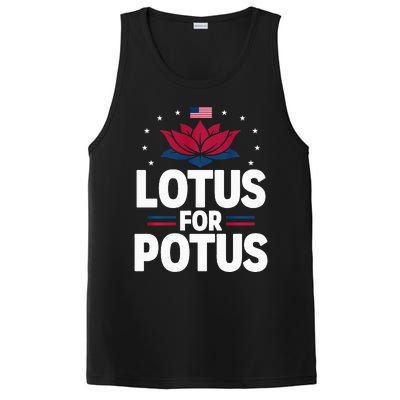 Lotus For Potus Cute Flower American Flag Kamala Harris 2024 PosiCharge Competitor Tank