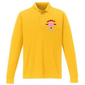 Lotus For Potus Kamala Harris President Campaign 2024 Performance Long Sleeve Polo