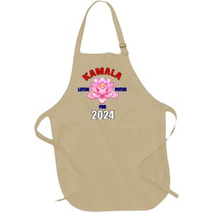 Lotus For Potus Kamala Harris President Campaign 2024 Full-Length Apron With Pockets