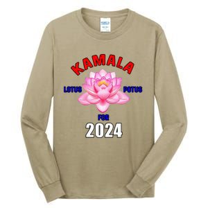 Lotus For Potus Kamala Harris President Campaign 2024 Tall Long Sleeve T-Shirt