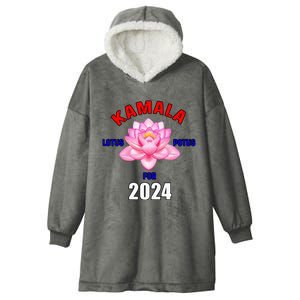 Lotus For Potus Kamala Harris President Campaign 2024 Hooded Wearable Blanket